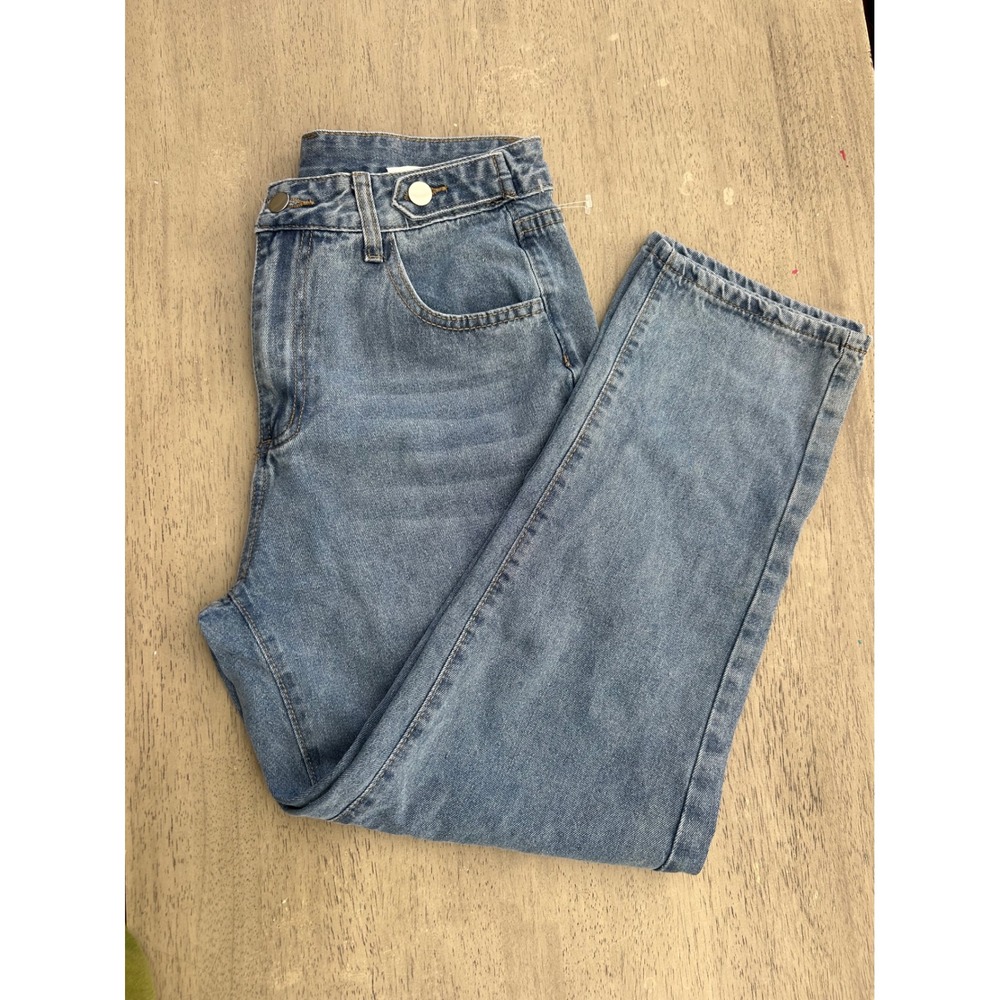 Harajuku Streetwear High Waist Straight Leg Jeans Blue Y2K DG9030 Medium